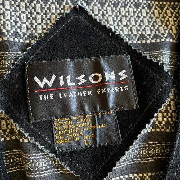 Wilson leather Men's Black Button-Up Vest - Picture 2 of 5